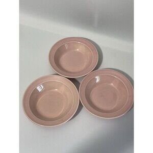 LuRay Pastels Midcentury 5.25” Fruit Dessert Bowls Set of 3 Vintage Pink